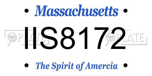 IIS8172 Massachusetts License Plate