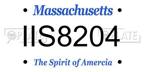 IIS8204 Massachusetts License Plate