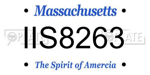 IIS8263 Massachusetts License Plate