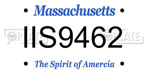 IIS9462 Massachusetts License Plate