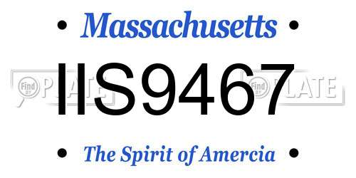 IIS9467 Massachusetts License Plate