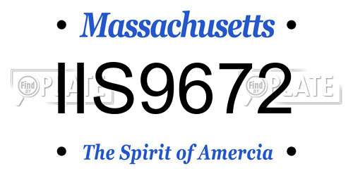 IIS9672 Massachusetts License Plate