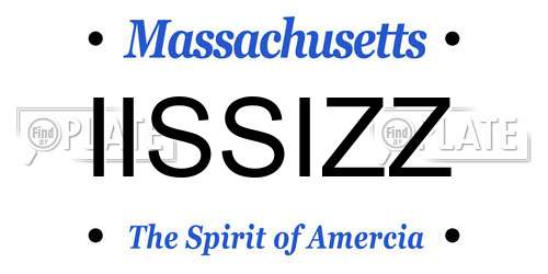 IISSIZZ Massachusetts License Plate