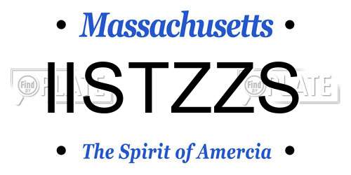 IISTZZS Massachusetts License Plate