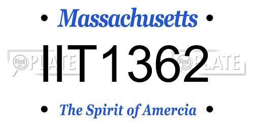 IIT1362 Massachusetts License Plate