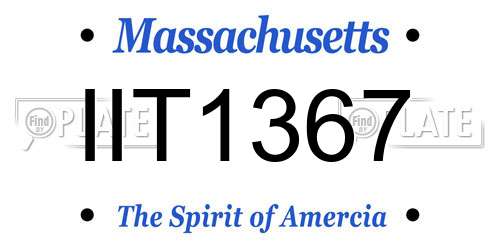 IIT1367 Massachusetts License Plate