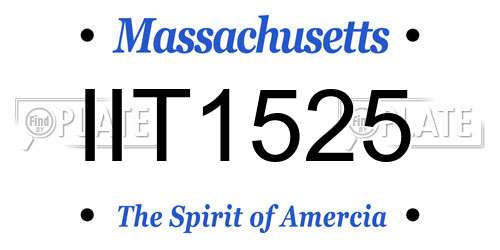 IIT1525 Massachusetts License Plate