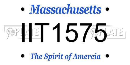 IIT1575 Massachusetts License Plate