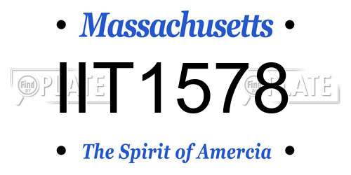 IIT1578 Massachusetts License Plate