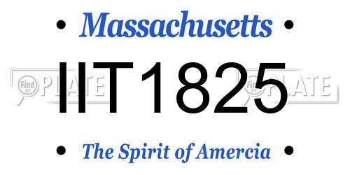 IIT1825 Massachusetts License Plate