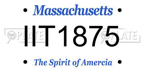IIT1875 Massachusetts License Plate