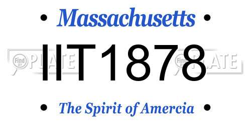IIT1878 Massachusetts License Plate