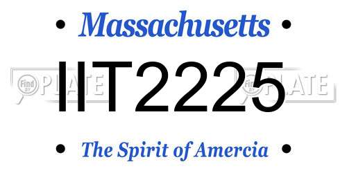 IIT2225 Massachusetts License Plate