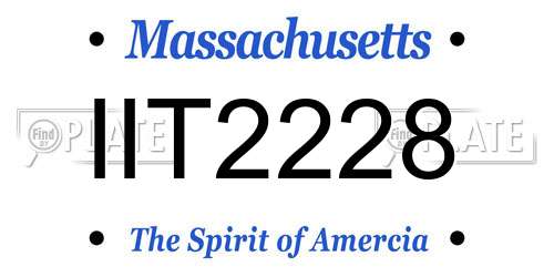 IIT2228 Massachusetts License Plate