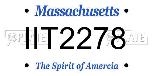 IIT2278 Massachusetts License Plate