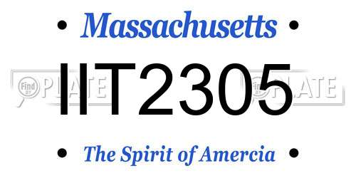 IIT2305 Massachusetts License Plate