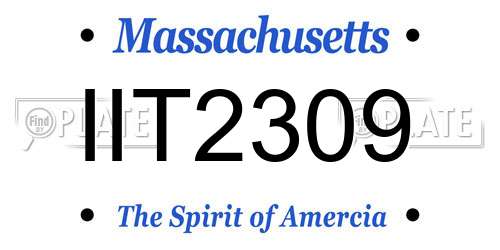 IIT2309 Massachusetts License Plate