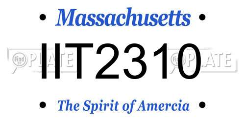 IIT2310 Massachusetts License Plate