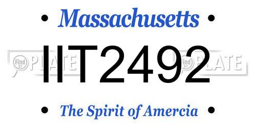 IIT2492 Massachusetts License Plate