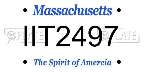 IIT2497 Massachusetts License Plate