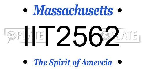 IIT2562 Massachusetts License Plate