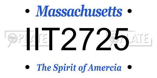 IIT2725 Massachusetts License Plate