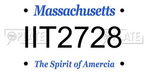 IIT2728 Massachusetts License Plate