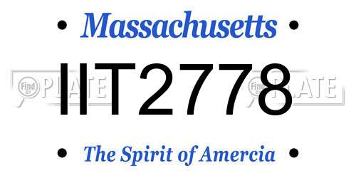 IIT2778 Massachusetts License Plate