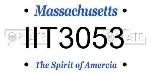 IIT3053 Massachusetts License Plate