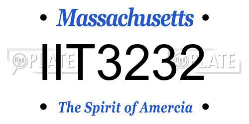 IIT3232 Massachusetts License Plate