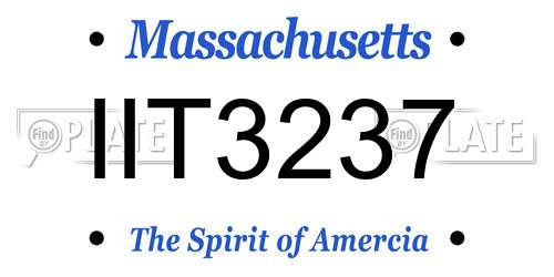 IIT3237 Massachusetts License Plate