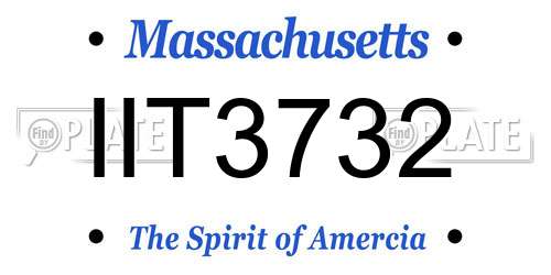 IIT3732 Massachusetts License Plate