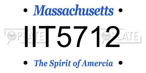 IIT5712 Massachusetts License Plate