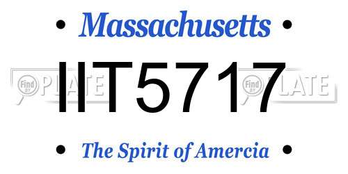 IIT5717 Massachusetts License Plate