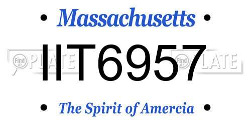 IIT6957 Massachusetts License Plate