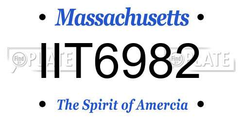 IIT6982 Massachusetts License Plate
