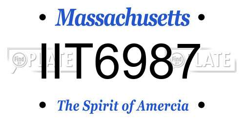 IIT6987 Massachusetts License Plate