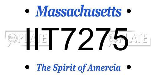 IIT7275 Massachusetts License Plate