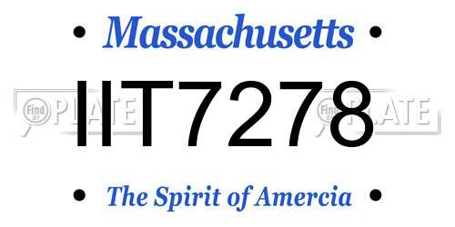 IIT7278 Massachusetts License Plate