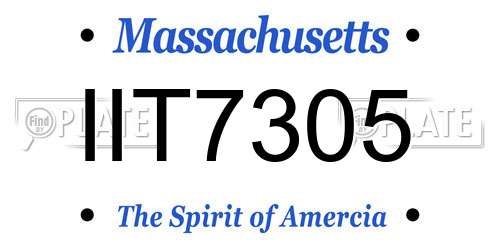 IIT7305 Massachusetts License Plate
