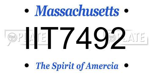 IIT7492 Massachusetts License Plate