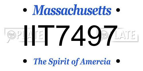 IIT7497 Massachusetts License Plate