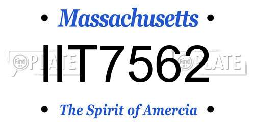 IIT7562 Massachusetts License Plate