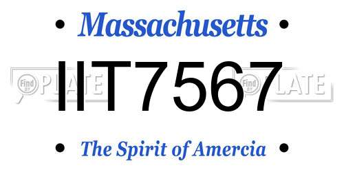 IIT7567 Massachusetts License Plate