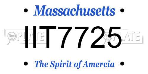 IIT7725 Massachusetts License Plate