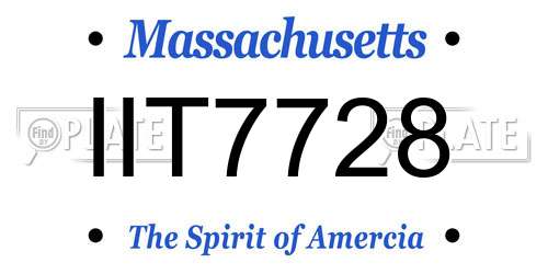IIT7728 Massachusetts License Plate