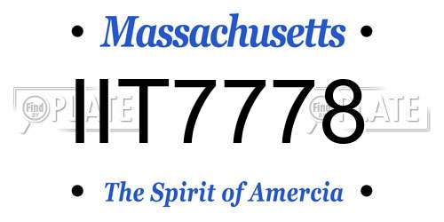IIT7778 Massachusetts License Plate