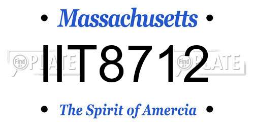IIT8712 Massachusetts License Plate