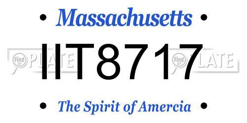 IIT8717 Massachusetts License Plate