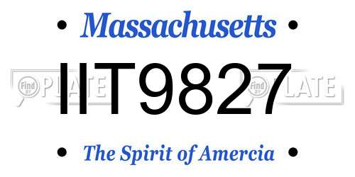 IIT9827 Massachusetts License Plate